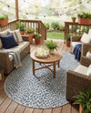 Urban Oasis Rugs Collection Area Rug -  Terrace (Blue) Oval Blue  lifestyle 74