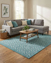 Garden Lattice Charm Collection Area Rug - Arbor (Aqua) Rectangle Aqua  lifestyle 5