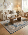 Coastal Manor Collection Area Rug -  Pelican Rectangle Slate Blue  lifestyle 11