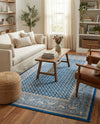 Soho Elegance Collection Area Rug -  Mercer (Blue) Rectangle Blue  lifestyle 19