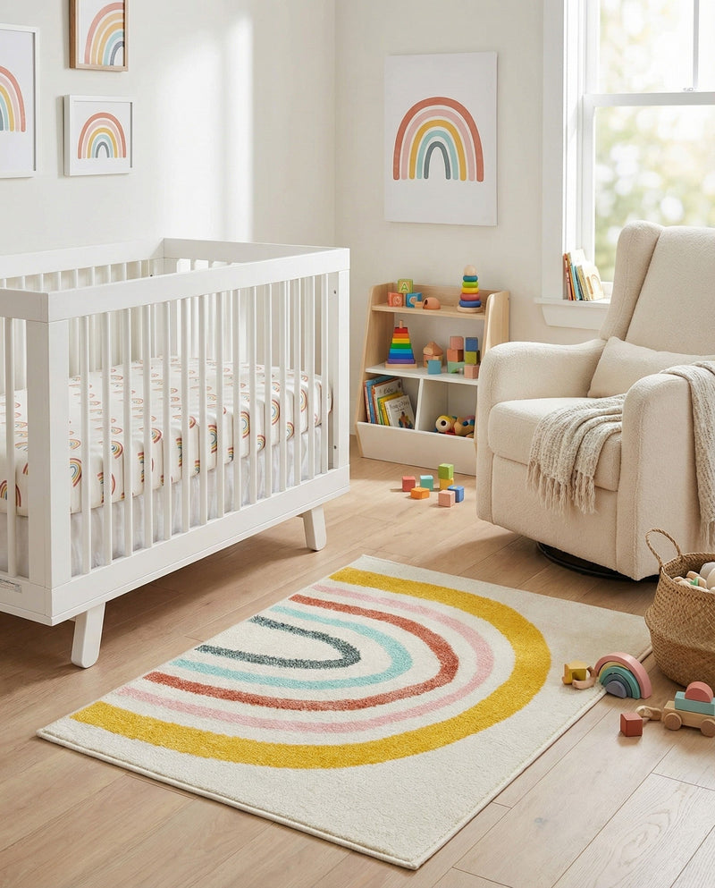 Wonder Tykes Collection Area Rug -  Illusion Rectangle Ivory  lifestyle 5