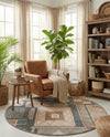 Savannah Sojourn Collection Area Rug -  Tsavo Round Multi  lifestyle 72