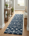 Berber Lattice Shag Collection Area Rug - Atlas (Navy Blue) Runner Navy Blue  lifestyle 42