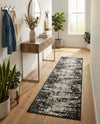 Urban Terrace Collection Area Rug -  Midtown Runner Black and White  lifestyle 81