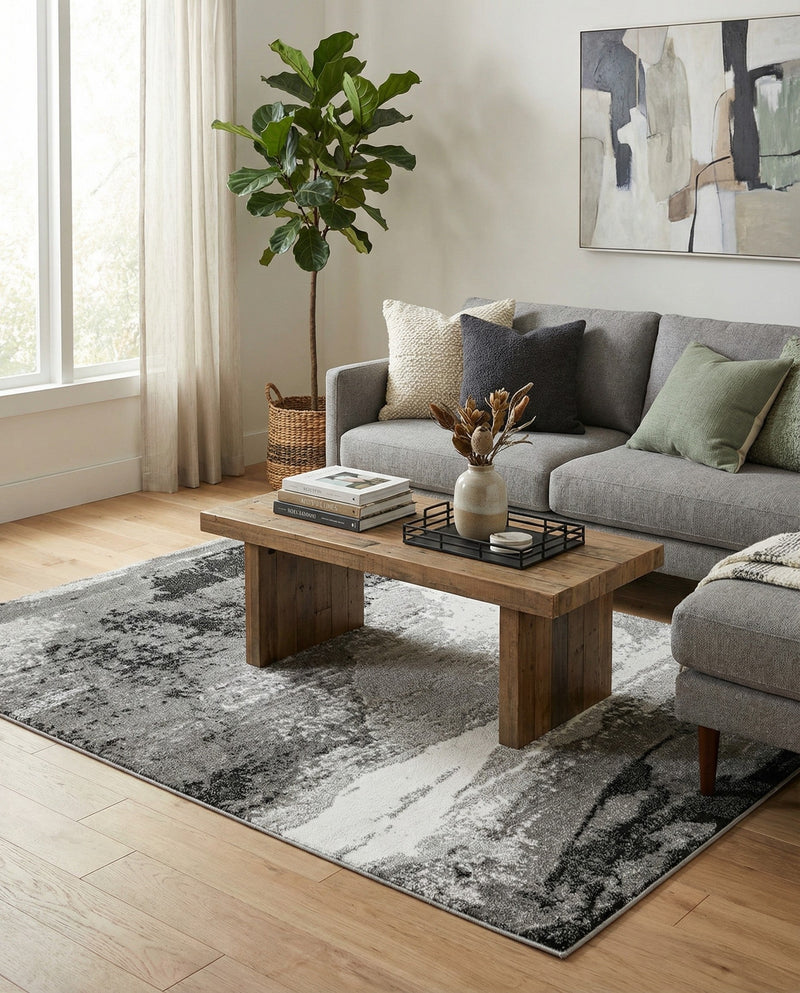 Copenhagen Edge Collection Area Rug - Nyhavn Rectangle Black  lifestyle 74