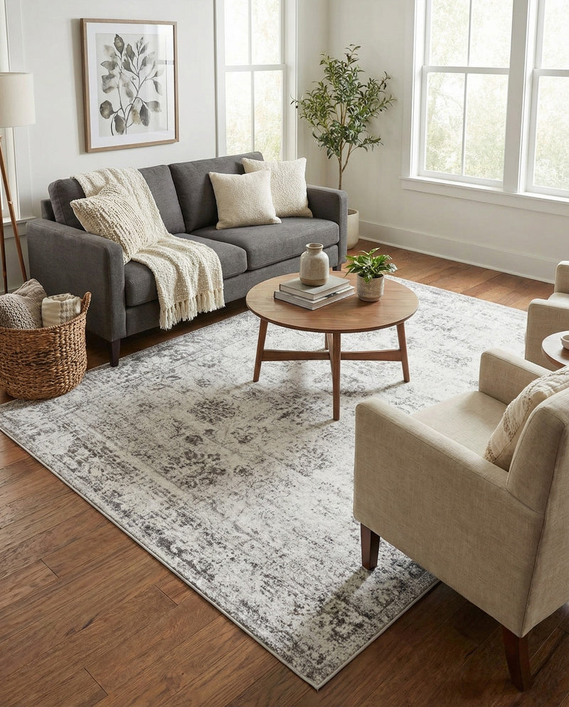 Riviera Elegance Collection Area Rug - Antibes (Gray) Rectangle Gray  lifestyle 31