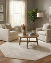 Bloomsbury Elegance Collection Area Rug -  Kensington (Ivory) Octagon Ivory  lifestyle 36