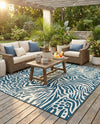 Savannah Escape Collection Area Rug -  Masai Square Navy Blue and Ivory  lifestyle 78