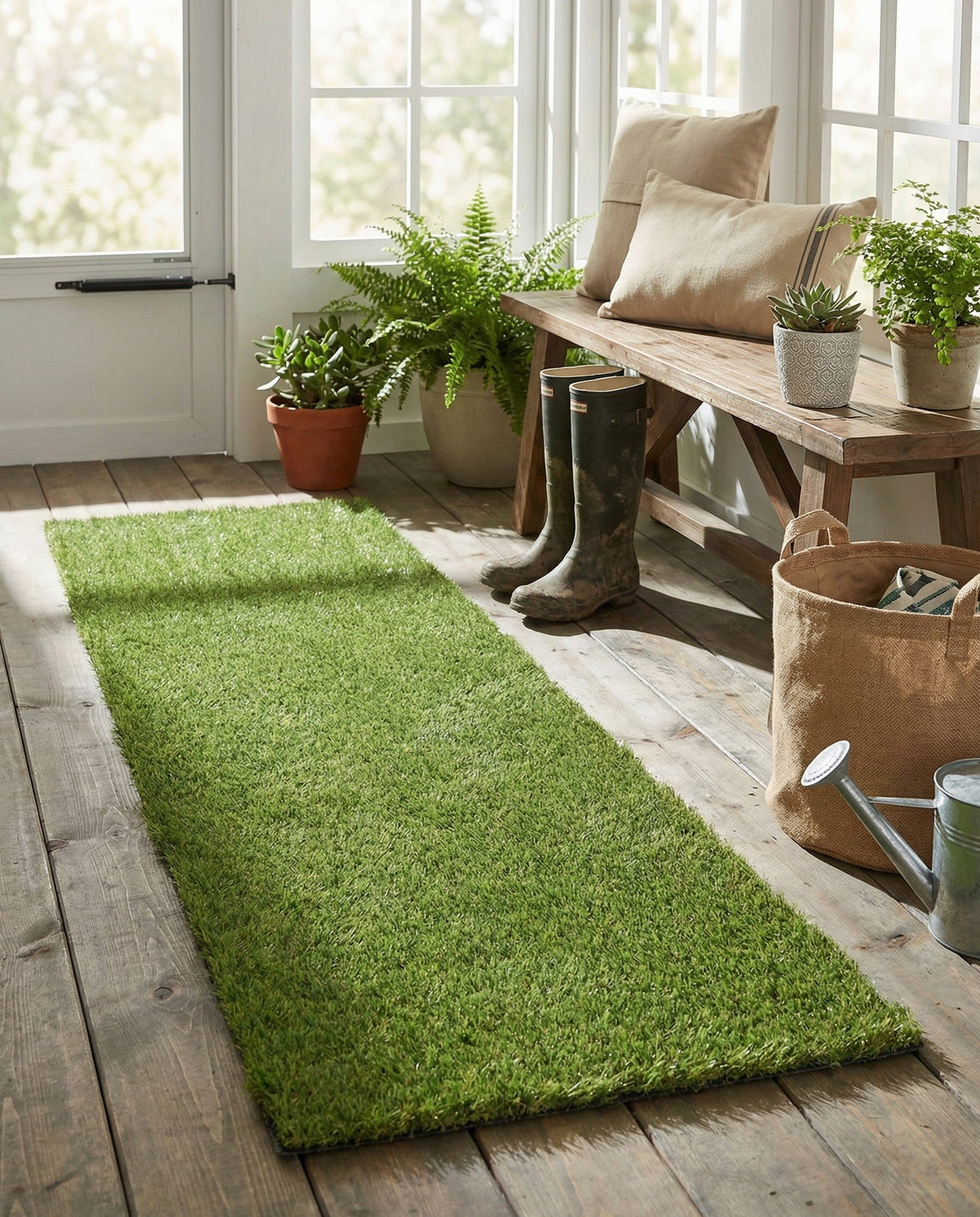 Meadow Retreat Collection Area Rug - Glen Runner Green  lifestyle 145