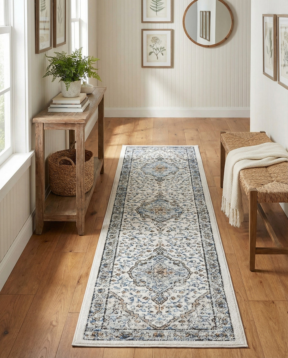 Mykonos Manor Collection Area Rug - Delos Runner Blue  lifestyle 151
