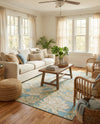 Seaside Blooms Collection Area Rug -  Shalimar Rectangle Soft Blue  lifestyle 12