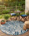 Savannah Escape Collection Area Rug -  Masai Round Navy Blue and Ivory  lifestyle 76