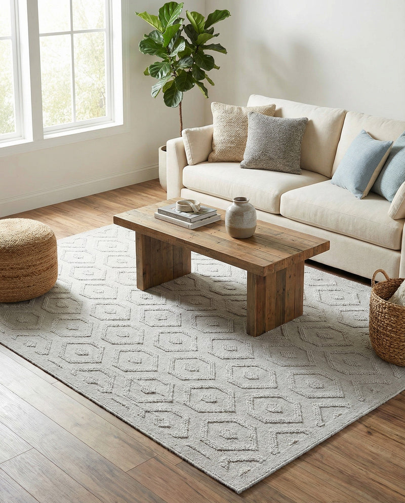 Garden Lattice Charm Collection Area Rug - Arbor (Grey) Rectangle Grey  lifestyle 7
