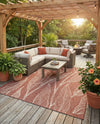 Seaside Blooms Collection Area Rug -  Evergreen (Rust Red) Square Rust Red  lifestyle 31