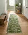 Dover Terrace Collection Area Rug -  Lagoon (Green) Runner Green  lifestyle 51