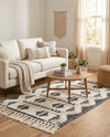 Sonoran Collection Area Rug - BellRock Rectangle Black and White  lifestyle 49