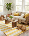 Tassel Trail Collection Area Rug - Pathway (Yellow and Ivory) Rectangle Yellow and Ivory  lifestyle 6