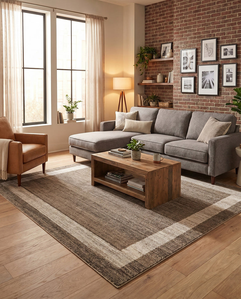 Studio Haven Collection Area Rug -  Alcove (Light Brown) Square Light Brown  lifestyle 55