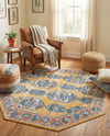 Seville Stripes Collection Area Rug -  Granada (Yellow) Octagon Yellow  lifestyle 77