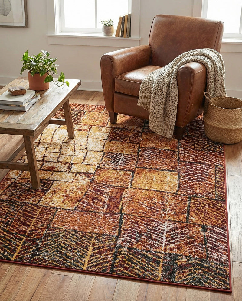 Seville Elegance Collection Area Rug - Cordoba Rectangle Rust Red  lifestyle 30