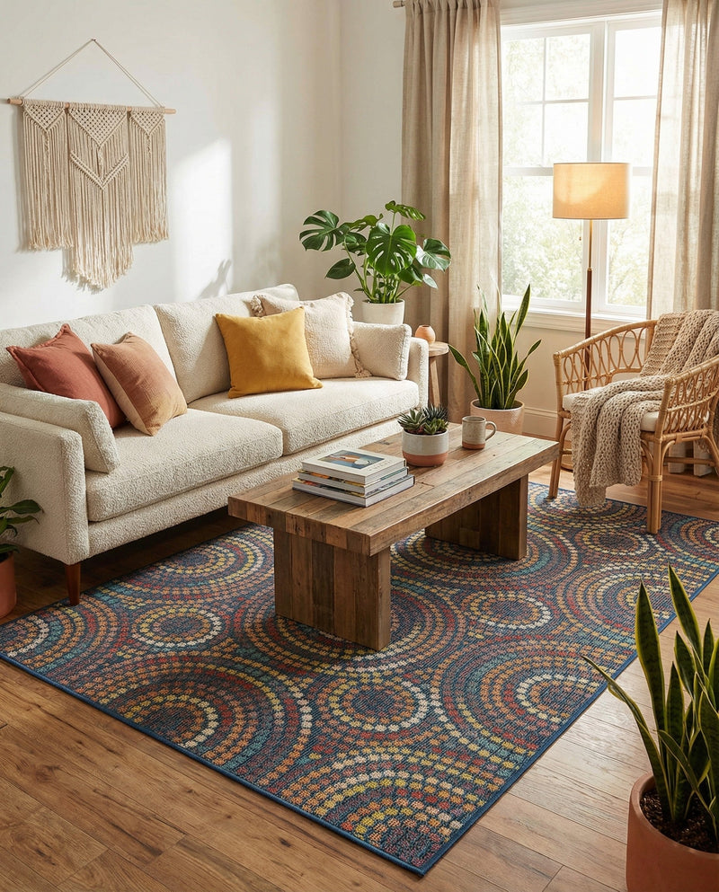 Coastal Terrace Collection Area Rug -  Lagoon Rectangle Multi  lifestyle 11