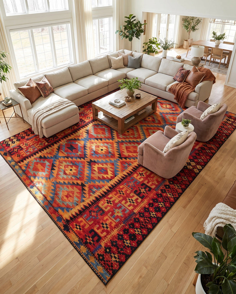 Safari Escape Rugs Collection Area Rug -  Kalahari Rectangle Multi  lifestyle 52