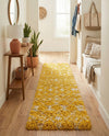 Berber Lattice Shag Collection Area Rug - Atlas (Yellow) Runner Yellow  lifestyle 31