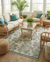 Coastal Terrace Collection Area Rug -  Marina Rectangle Ivory and Beige  lifestyle 10