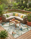 Seaside Blooms Collection Area Rug -  Tropic Rectangle Multi  lifestyle 40