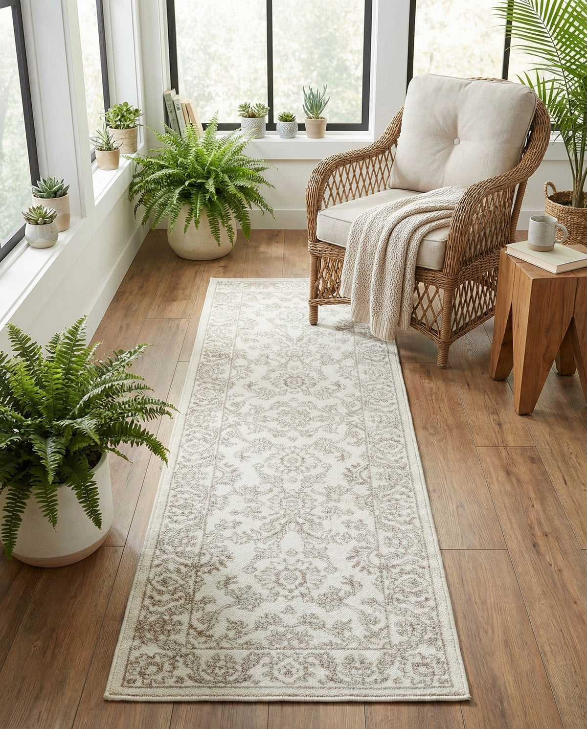 Savannah Elegance Collection Area Rug - Augusta (Ivory) Runner Ivory  lifestyle 105