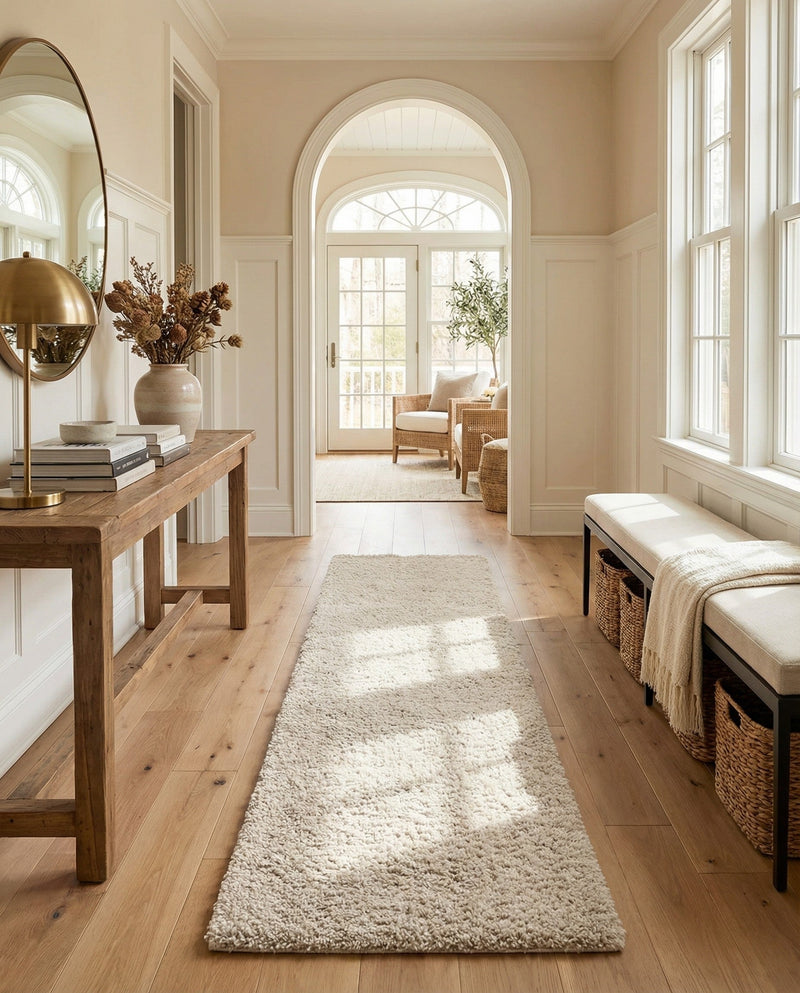 Cozy Comfort Shag Collection Area Rug - Haven (Oatmeal Beige) Runner Oatmeal Beige  lifestyle 63