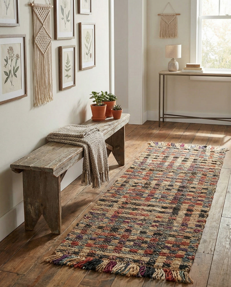 Savannah Jute Collection Area Rug - Malibu Runner Multi  lifestyle 47