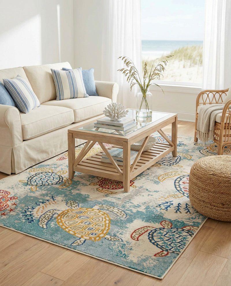 Sorrento Shores Collection Area Rug -  Massa Rectangle Beige  lifestyle 29