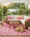 Savannah Escape Collection Area Rug -  Rainforest Rectangle Magenta  lifestyle 60