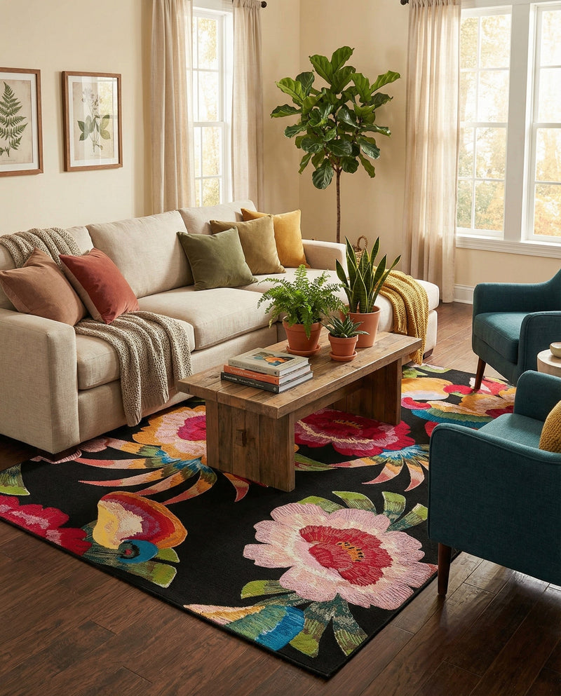 Seaside Blooms Collection Area Rug -  Versailles Rectangle Multi  lifestyle 33