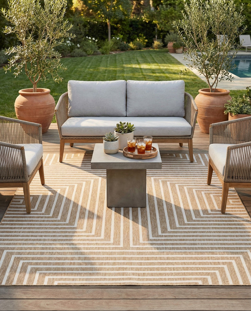 Urban Terrace Collection Area Rug -  Astoria (Taupe) Rectangle Taupe  lifestyle 6