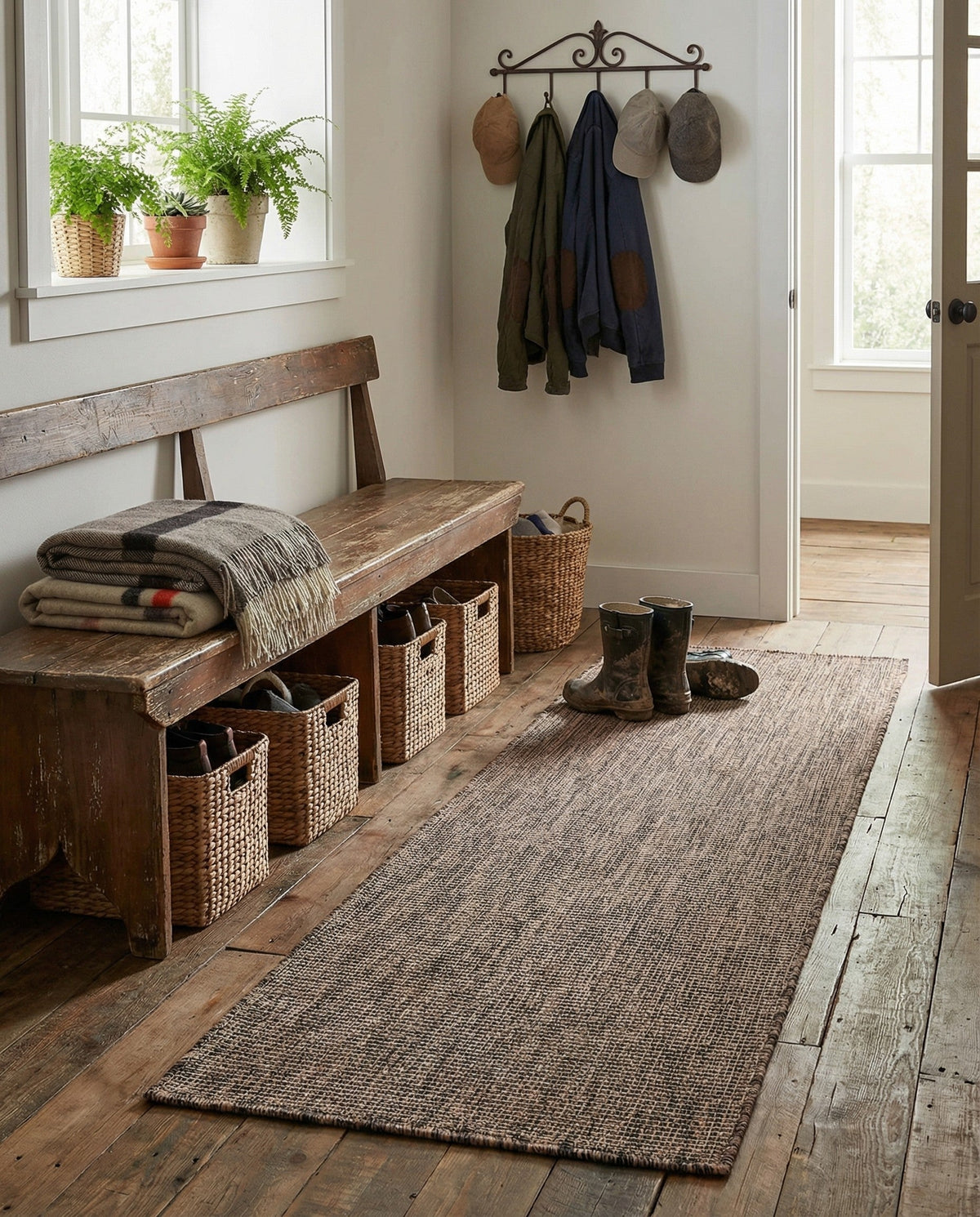 Seaside Serenity Collection Area Rug - Veranda (Light Brown) Runner Light Brown  lifestyle 79
