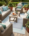 Bahama Breeze Outdoor Collection Area Rug -  Abaco Rectangle Gray Teal  lifestyle 37
