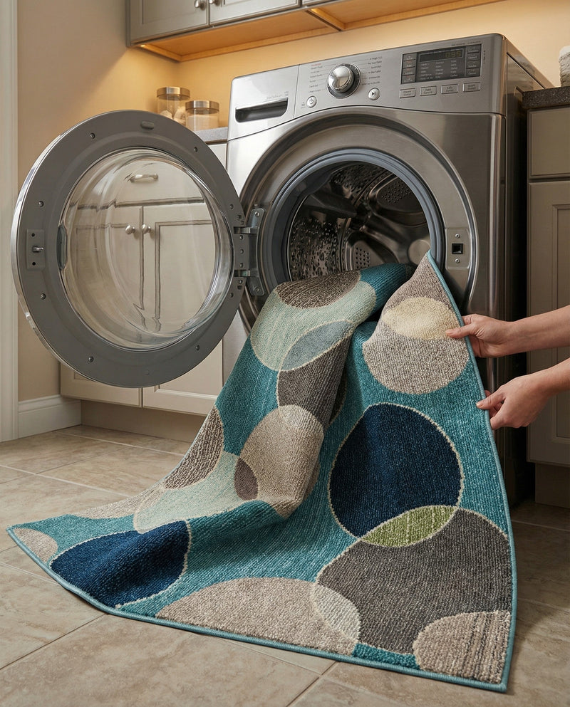 Chromatic Oasis Collection Area Rug -  Zephyr Rectangle Blue  lifestyle 47