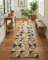 Benares Handwoven Jute Collection Area Rug -  Sarnath Runner Beige and Black  lifestyle 37