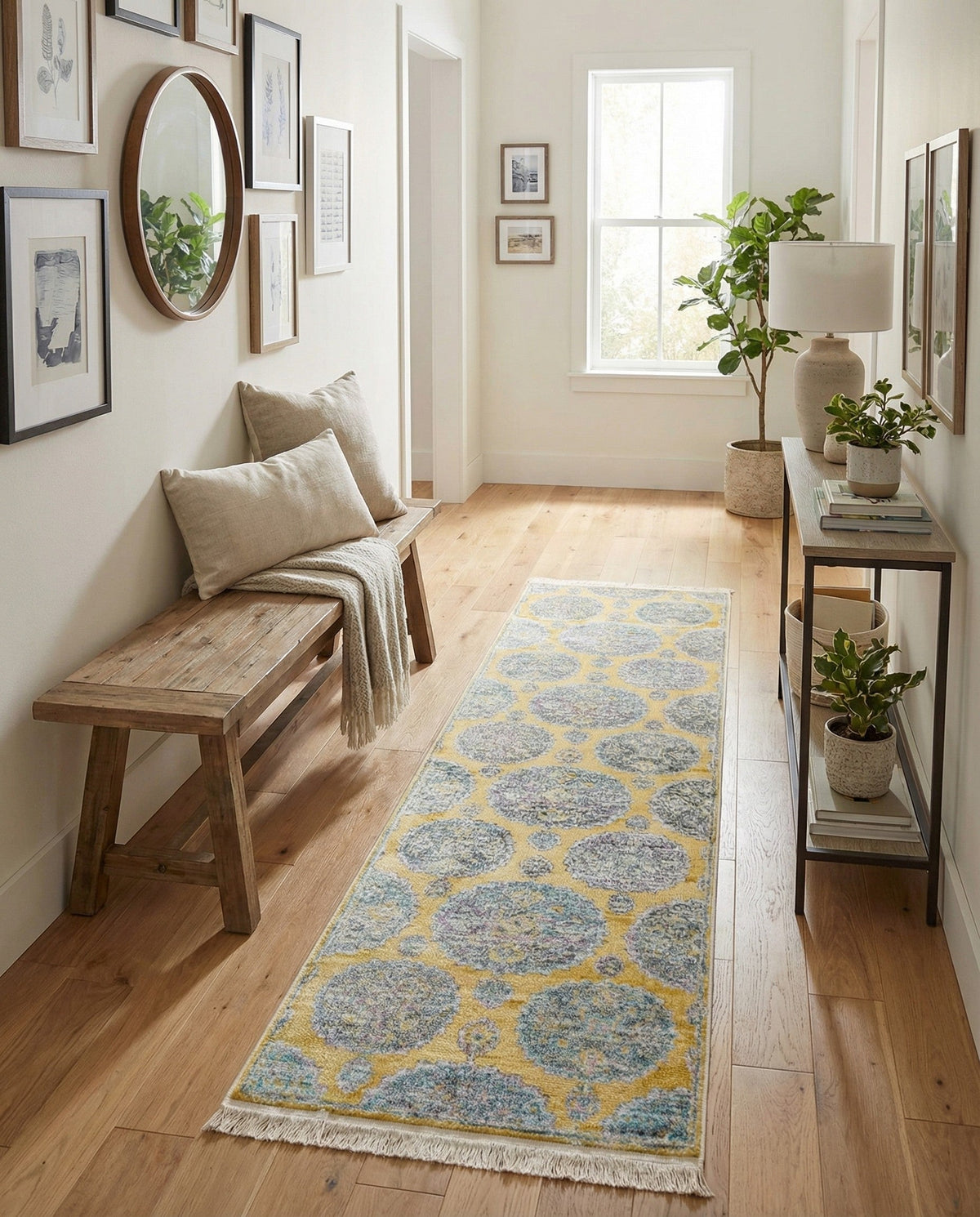 Arcadia Rugs Collection Area Rug -  Atlantis (Yellow) Runner Yellow  lifestyle 86