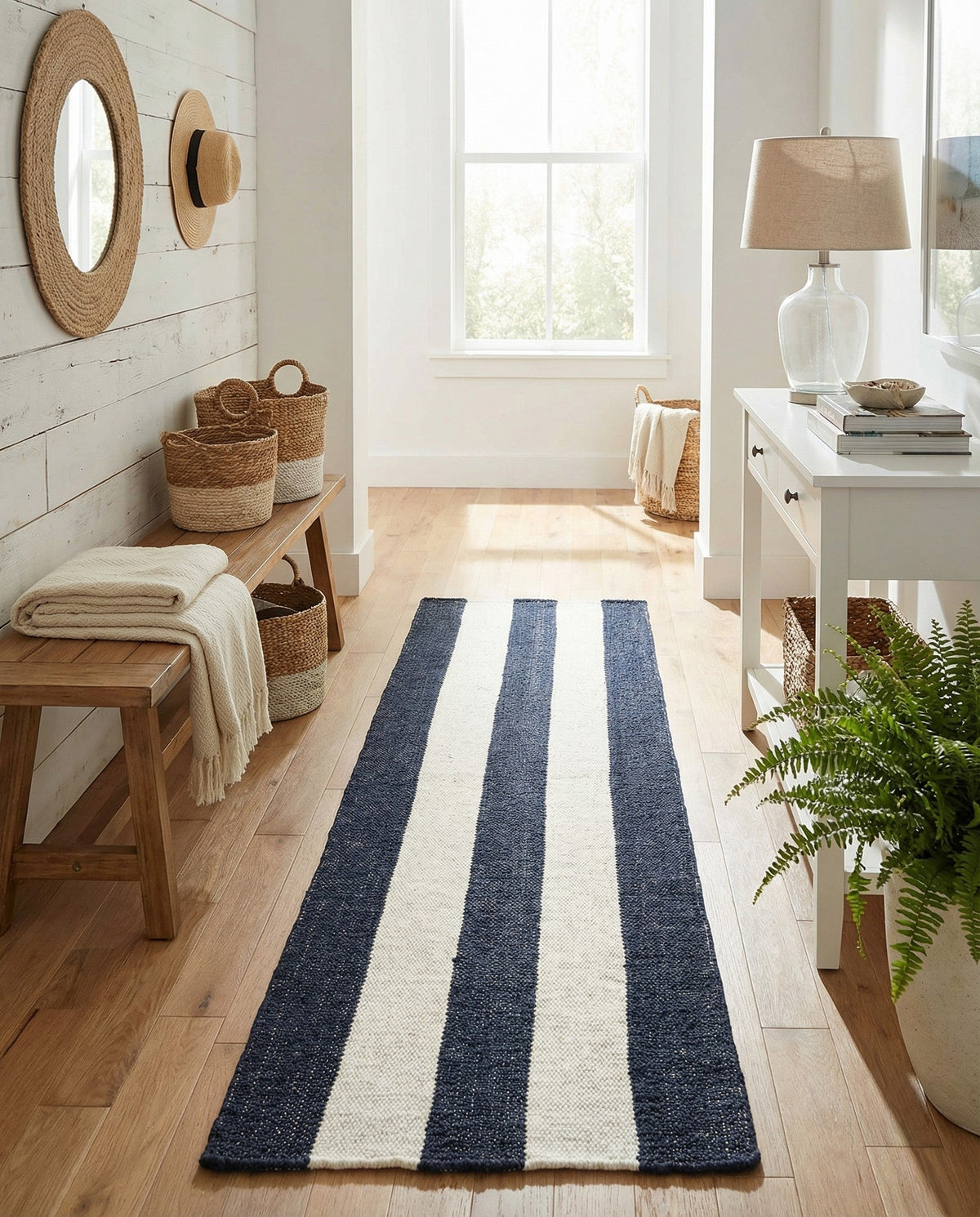 Martha's Vineyard Blueprints Collection Area Rug - Edgartown Runner Nautical Navy  lifestyle 182