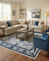 Horizon Collection Area Rug -  Sierra Rectangle Ivory and Blue  lifestyle 25