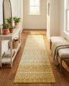 Mediterranean Lattice Collection Area Rug -  Casablanca (Ivory and Yellow) Runner Ivory and Yellow  lifestyle 93