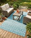 Garden Lattice Charm Collection Area Rug -  Pergola (Aqua) Rectangle Aqua  lifestyle 6