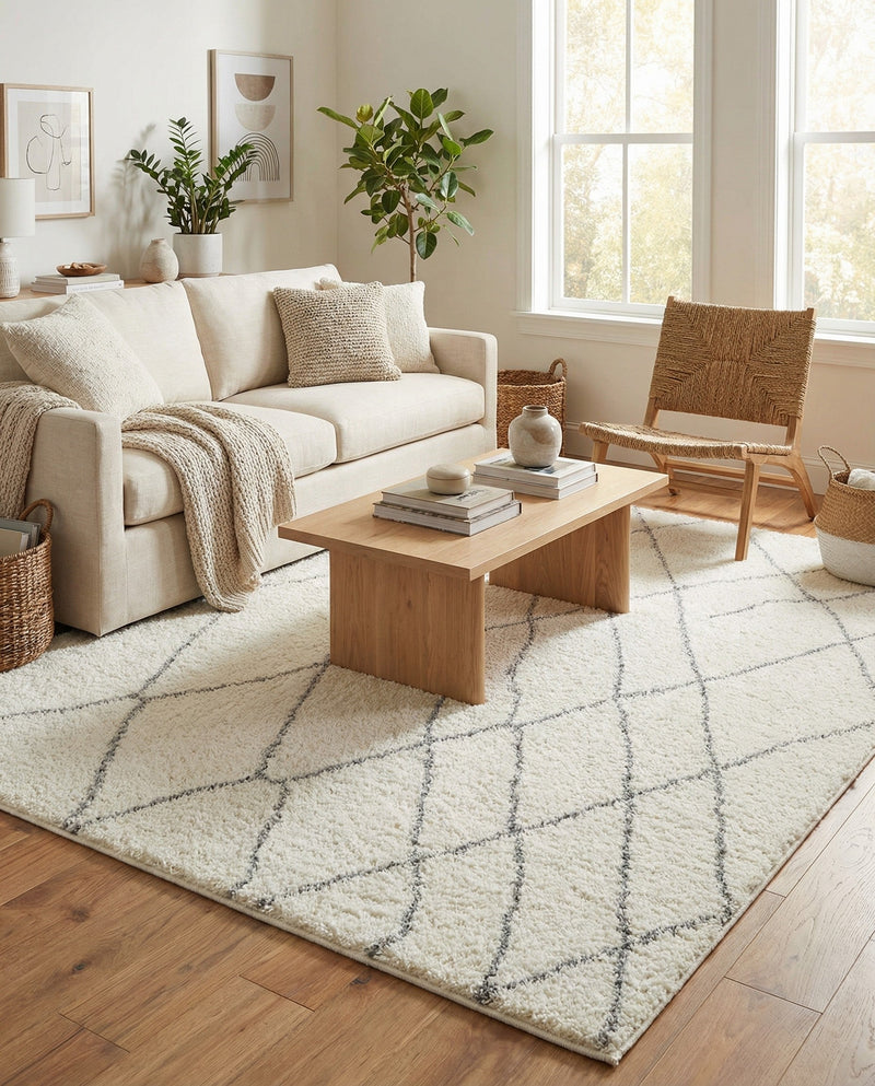 Cozy Haven Shag Collection Area Rug - Serenity (Ivory) Rectangle Ivory  lifestyle 6