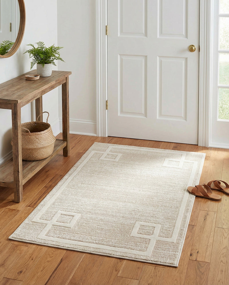 Metro Heights Collection Area Rug -  Bronx Rectangle Beige  lifestyle 53