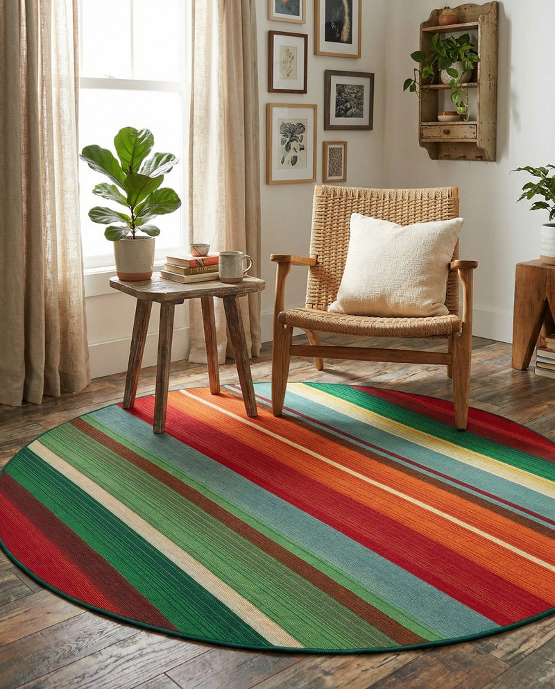 Urban Terrace Collection Area Rug -  Canopy Round Multi  lifestyle 36