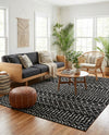 Marrakech Lattice Collection Area Rug - Medina (Black) Rectangle Black  lifestyle 13
