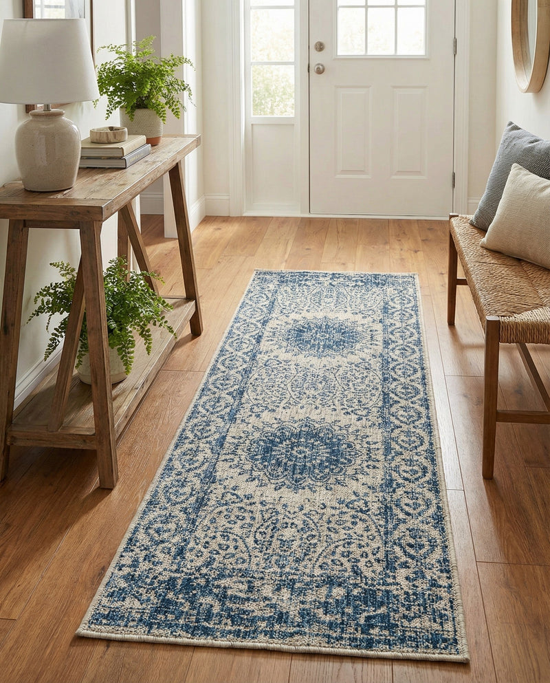 Patio Heritage Collection Area Rug -  Lafayette (Blue) Runner Blue  lifestyle 72